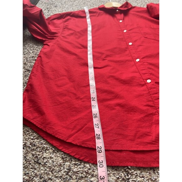 Old Navy The Boyfriend Oversized Shirt Women's Size L Red Button Up Long Sleeve - Picture 6 of 6